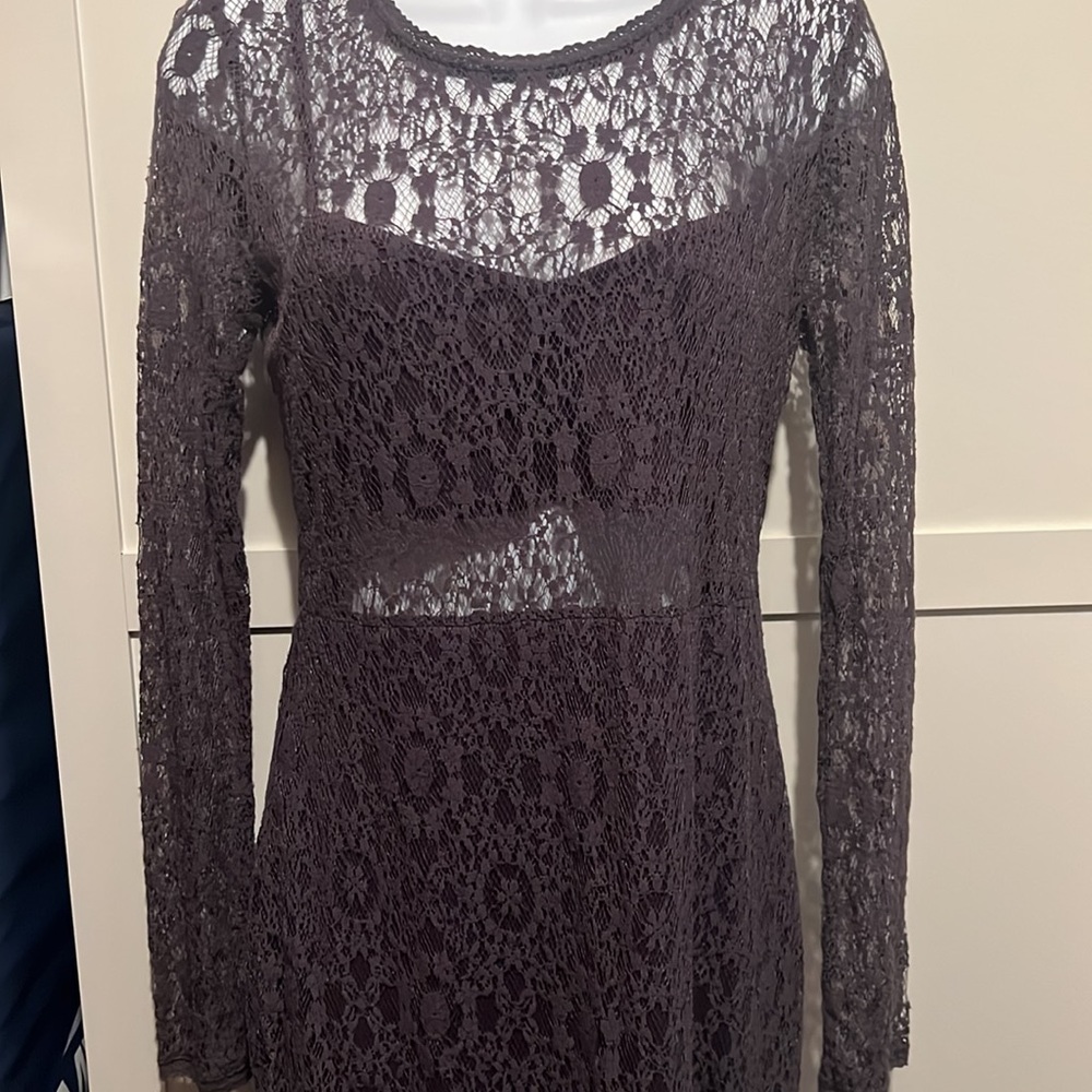 Black Swan Grey Lace Dress, Size Small - Picture 5 of 8